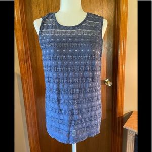 Loft Ann Taylor Sleeveless Lace Blouse Zip Back Top